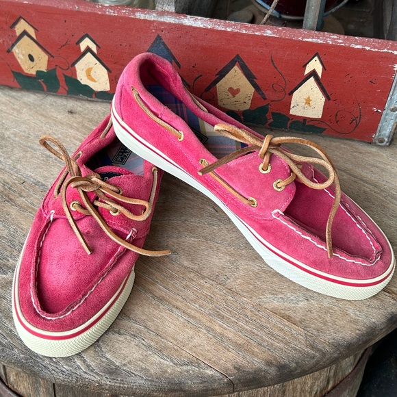 Sperry Shoes Sperry Topsider Bahama Red Nubuck Boat Shoe Poshmark